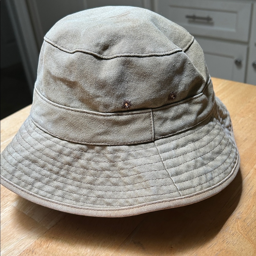 Tan canvas Bucket Hat size large.